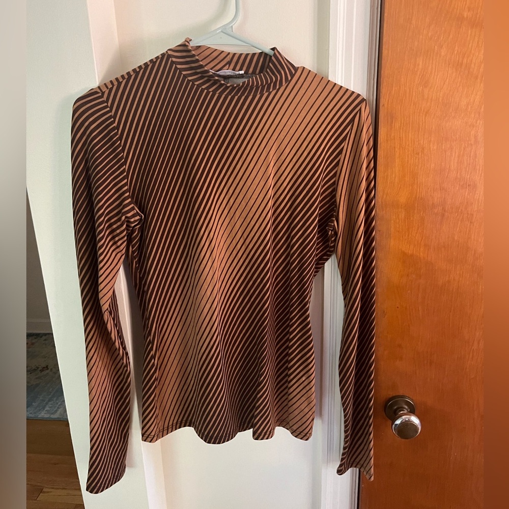 Reformation Knit Stripe Mockneck Top